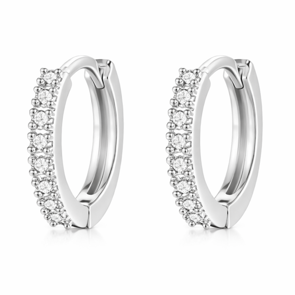 Orecchini cerchietto brillantini