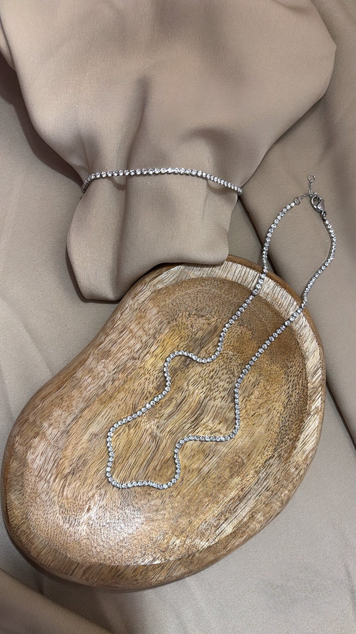 Collana & Bracciale Tennis Silver