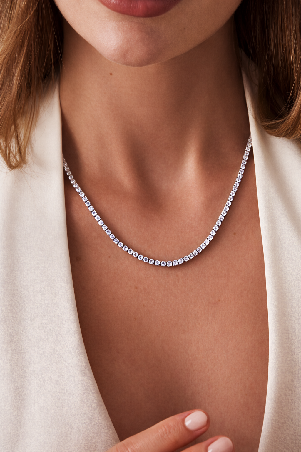 Collana girocollo Tennis Silver