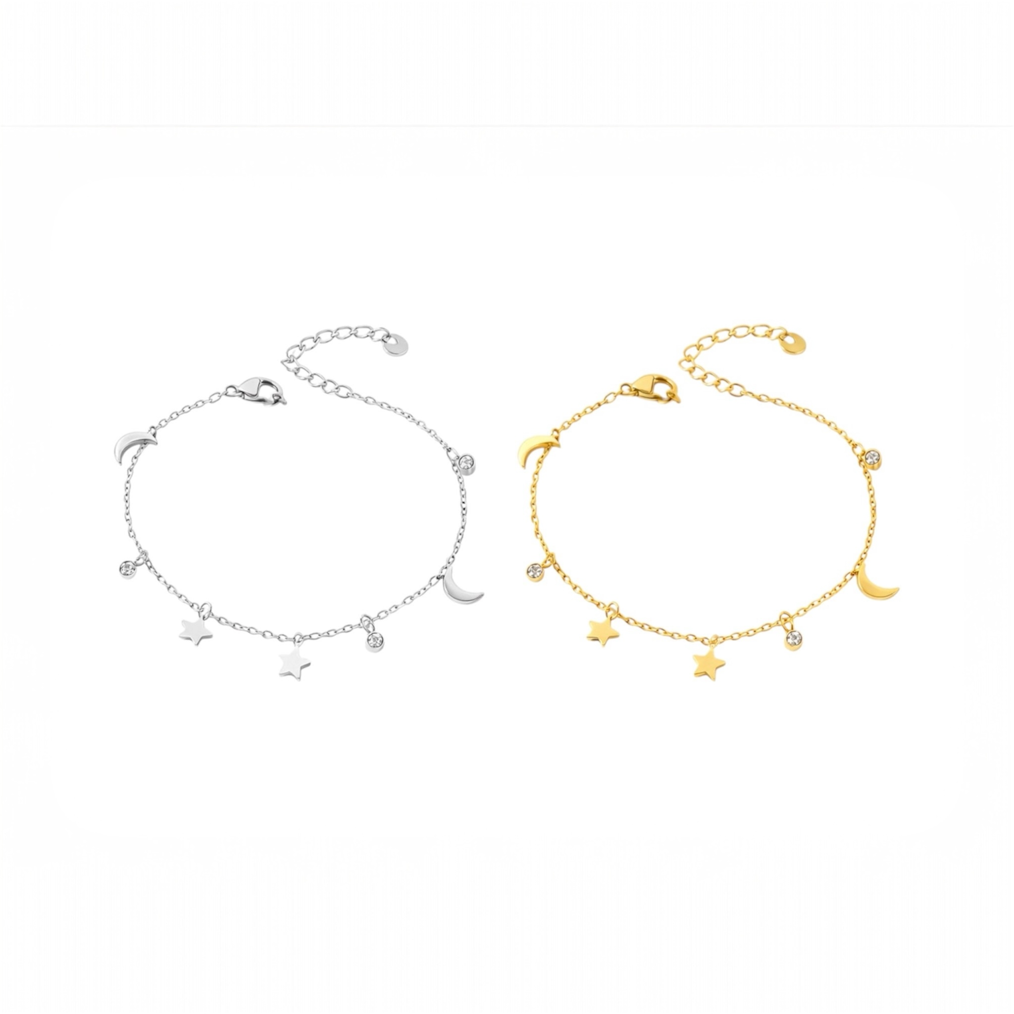Bracciale regolabile Stella e Luna